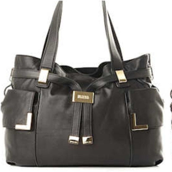 MICHAEL KORS Beverly Drawstring Black Leather Satchel - Picture 3 of 15